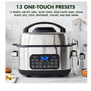 NEW GreenPan Stainless Steel 13-IN-1 MULTI COOKER AIR FRYER GRILL & MORE